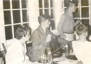 St. Aidan's Teen Dances - Young's Pt. Ontario L-R Diane King, Paul Godfrey, Paul Bonner, from behind Paul's brother Andy-Photo by Norman Durnan 1964